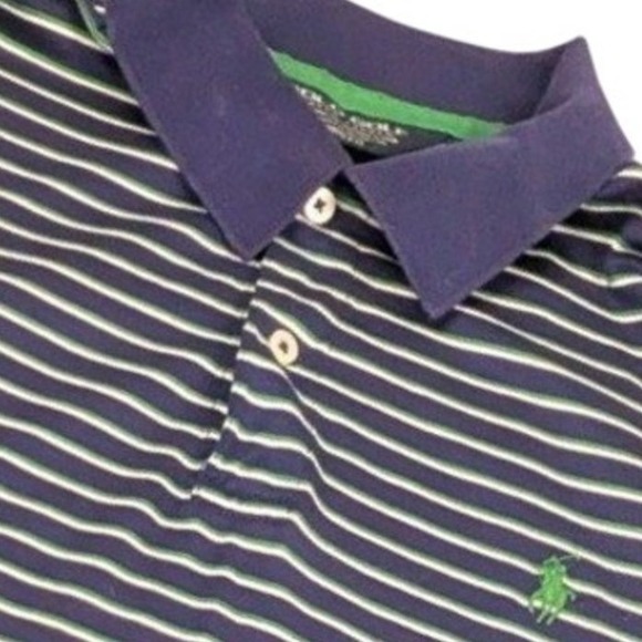 Polo Ralph Lauren Other - Polo Golf Ralph Lauren Mens Pro Fit Pima Cotton Striped Polo Shirt Navy Green L